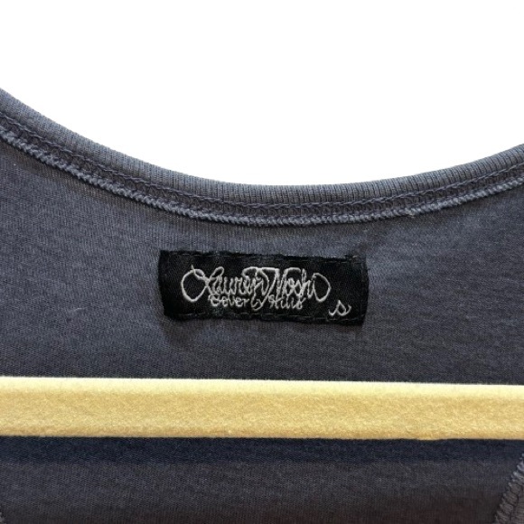 Lauren Moshi Butterfly Star Racerback Blue Gray Tank Size S EUC - Picture 4 of 8